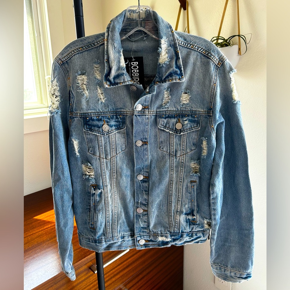 Custom made rockers distressed jean jacket - The Misfits